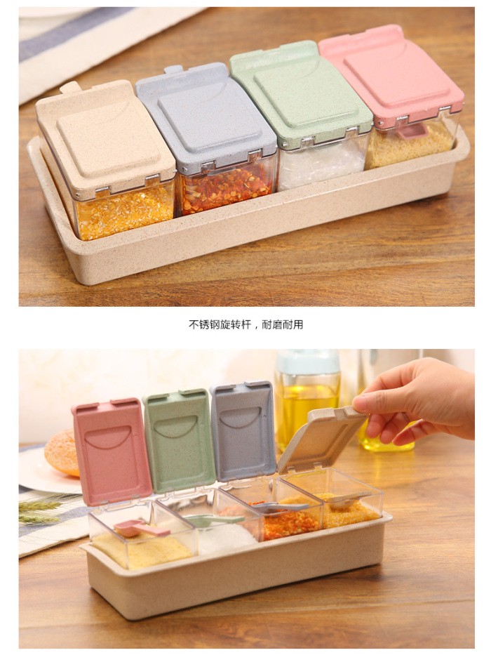 Wheat Straw Seasoning Tank Seasoning Bottle Set Kitchen Kitchen Stopped Salt Tank Seasoning Tank Wheat Straw Seasoning Tank Seasoning Bottle Set Kitchen Kitchen Stopped Salt Tank Seasoning Tank