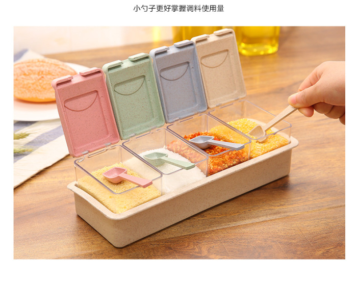 Wheat Straw Seasoning Tank Seasoning Bottle Set Kitchen Kitchen Stopped Salt Tank Seasoning Tank Wheat Straw Seasoning Tank Seasoning Bottle Set Kitchen Kitchen Stopped Salt Tank Seasoning Tank
