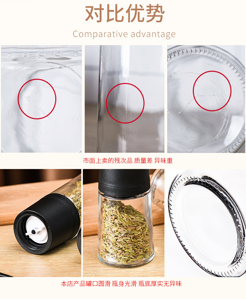Kitchen Supplies Japanese Manual Pepper Grinder Seasoning Bottle Glass Condiment Bottle Pepper Peppercorn Grinder Kitchen Supplies Japanese Manual Pepper Grinder Seasoning Bottle Glass Condiment Bottle Pepper Peppercorn Grinder