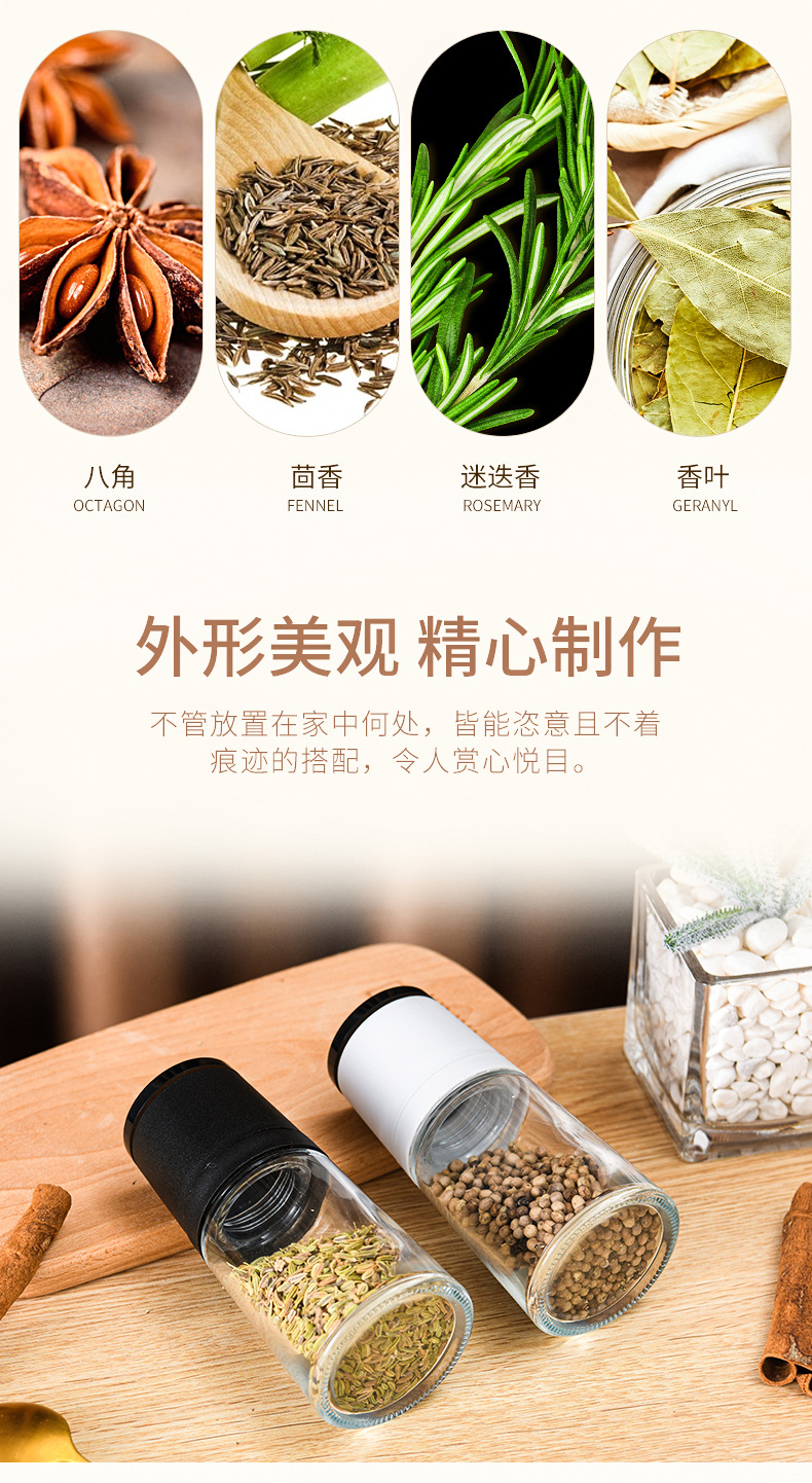 Kitchen Supplies Japanese Manual Pepper Grinder Seasoning Bottle Glass Condiment Bottle Pepper Peppercorn Grinder Kitchen Supplies Japanese Manual Pepper Grinder Seasoning Bottle Glass Condiment Bottle Pepper Peppercorn Grinder