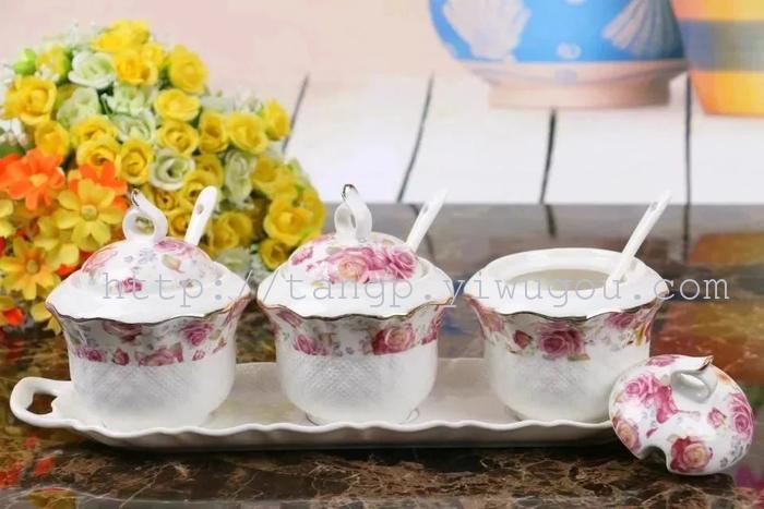 Jingdezhen ceramic seasoning pot seasoning bottle oil pot soy sauce pot salt pot sugar pot kitchen supplies Jingdezhen ceramic seasoning pot seasoning bottle oil pot soy sauce pot salt pot sugar pot kitchen supplies