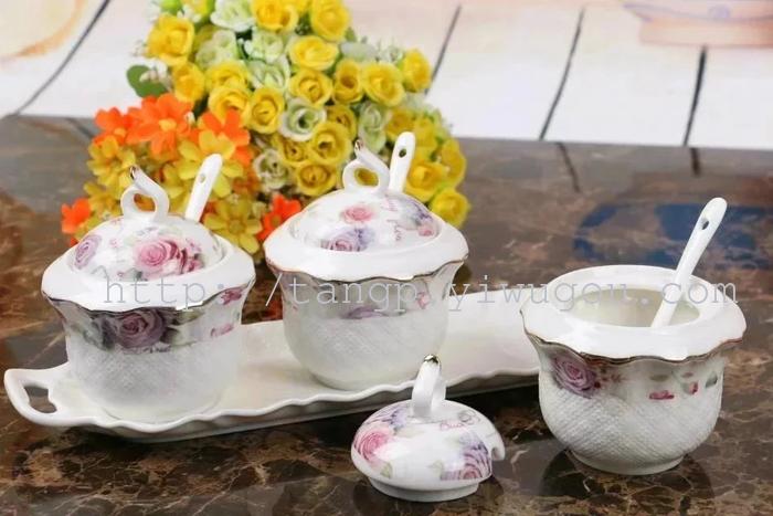 Jingdezhen ceramic seasoning pot seasoning bottle oil pot soy sauce pot salt pot sugar pot kitchen supplies Jingdezhen ceramic seasoning pot seasoning bottle oil pot soy sauce pot salt pot sugar pot kitchen supplies