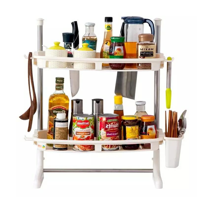 Kitchen shelves seasoning rack multi-functional seasoning bottle storage rack POTS and pans hanging rack Kitchen shelves seasoning rack multi-functional seasoning bottle storage rack POTS and pans hanging rack