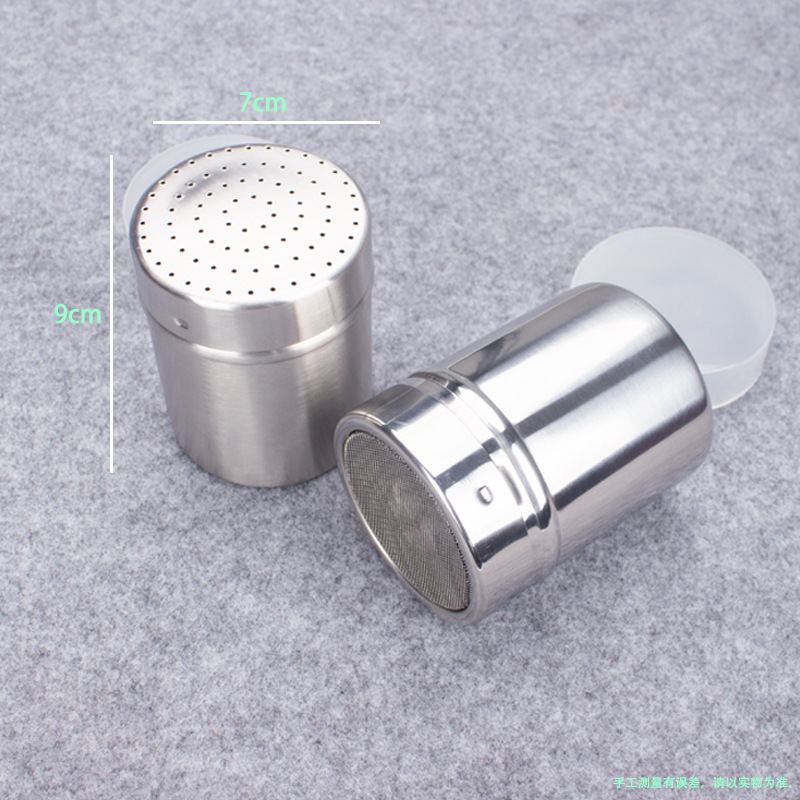 Seasoning Box 304 Stainless Steel Seasoning Pot Mesh Seasoning Jar with Lid Dusting Bottle Seasoning Bottle Pepper Powder Jar