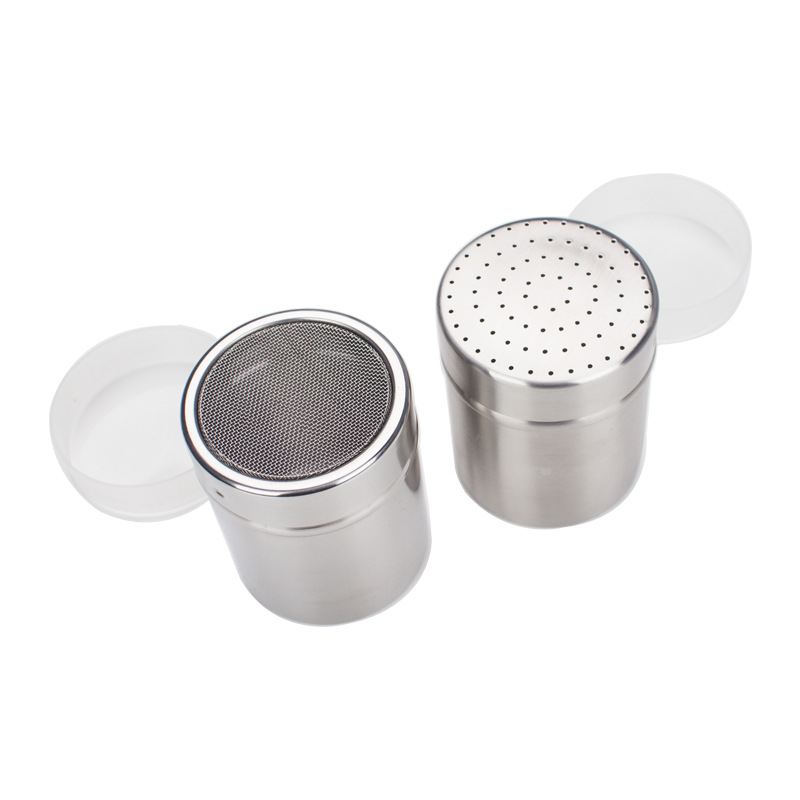 Seasoning Box 304 Stainless Steel Seasoning Pot Mesh Seasoning Jar with Lid Dusting Bottle Seasoning Bottle Pepper Powder Jar