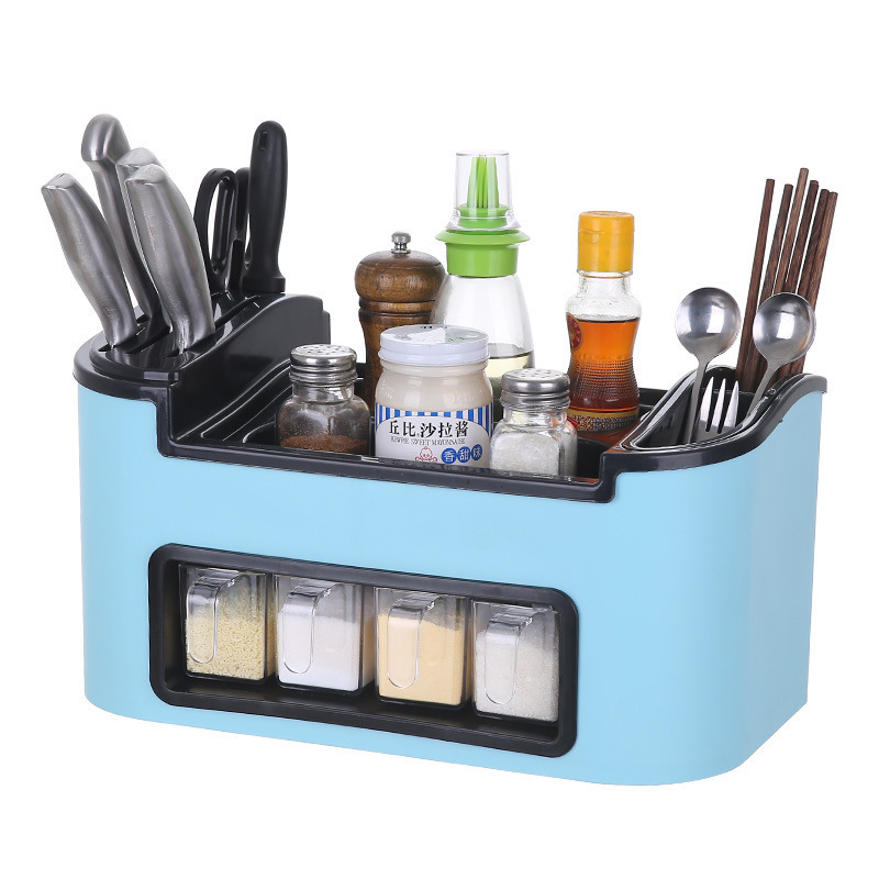 Kitchen Storage Rack Household Seasoning Jar Knives Seasoning Bottle Storage Organizer Desktop Storage Rack