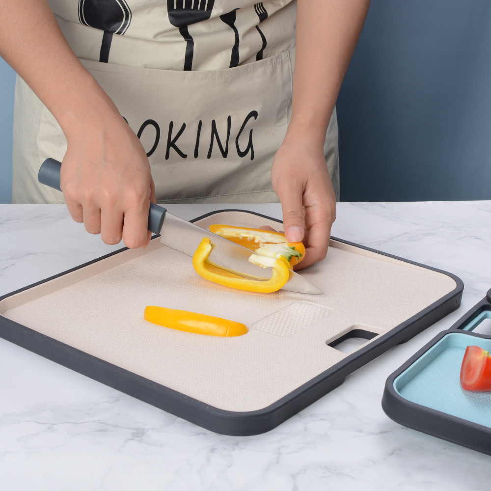 Chopping Board NonSlip Wheat Straw Chopping Board Rectangular Inclined Sink DoubleSided Chopping Board Foreign Trade