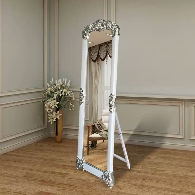 Mirror Full Body Large Dressing Mirror European Floor Mirror Simple Korean Style Princess Mirror Shopping Mall Clothing Store Mobile Full-Length Mirror