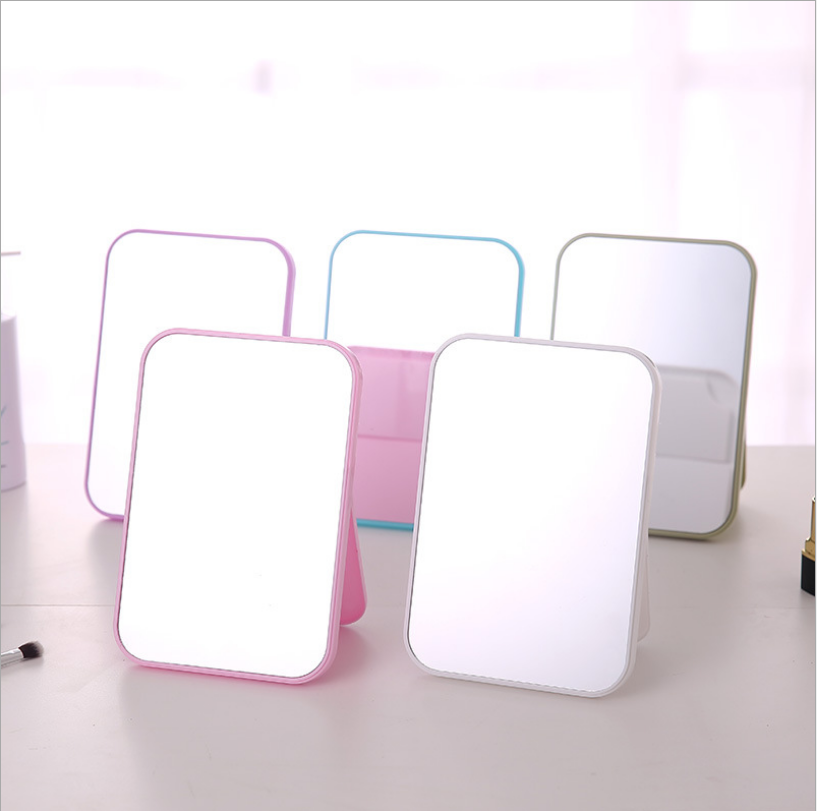 Desktop Makeup Mirror Dressing Mirror with Foldable Desktop Princess Mirror Rectangular Mirror Simple Mirror