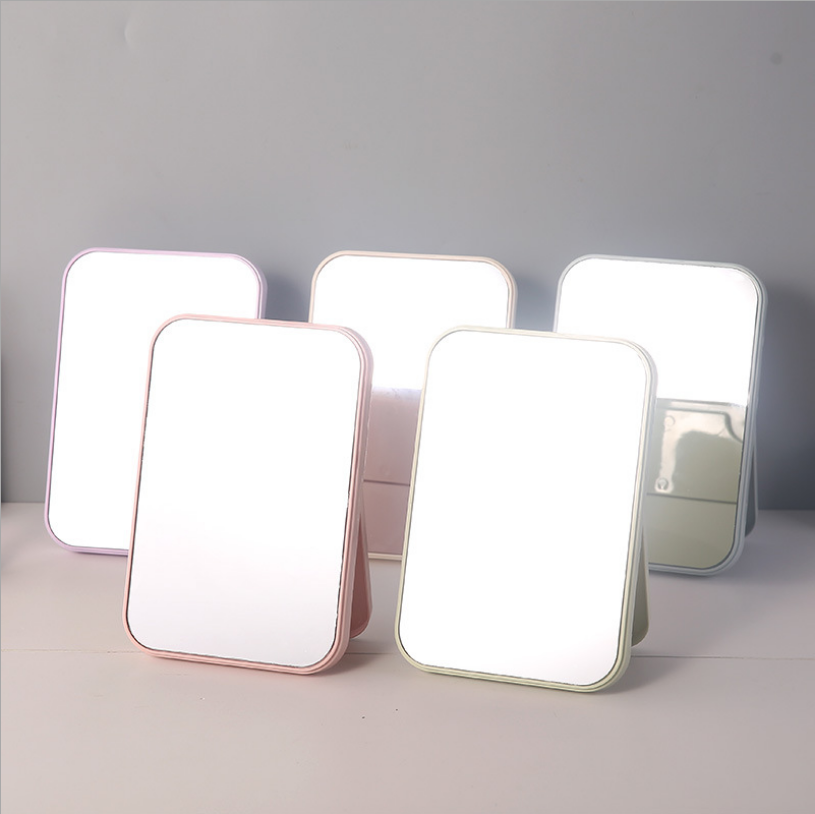 Desktop Makeup Mirror Dressing Mirror with Foldable Desktop Princess Mirror Rectangular Mirror Simple Mirror