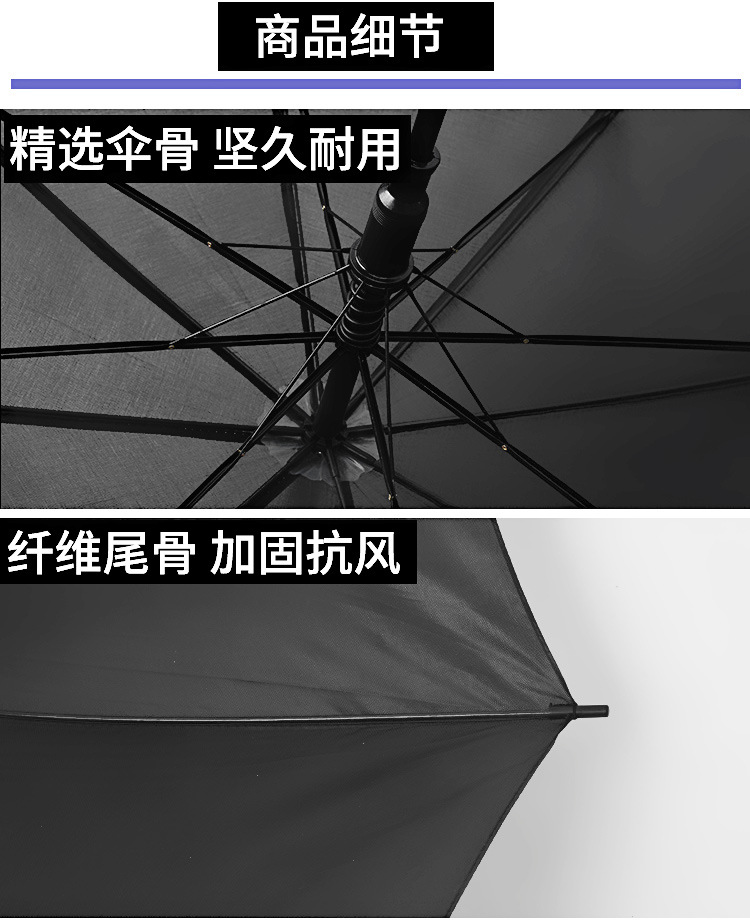 60cm Automatic Black Umbrella Factory Direct Sales 8 Bone Straight Rod Sunny Umbrella Advertising Umbrella Logo Spot Cheap Wholesale