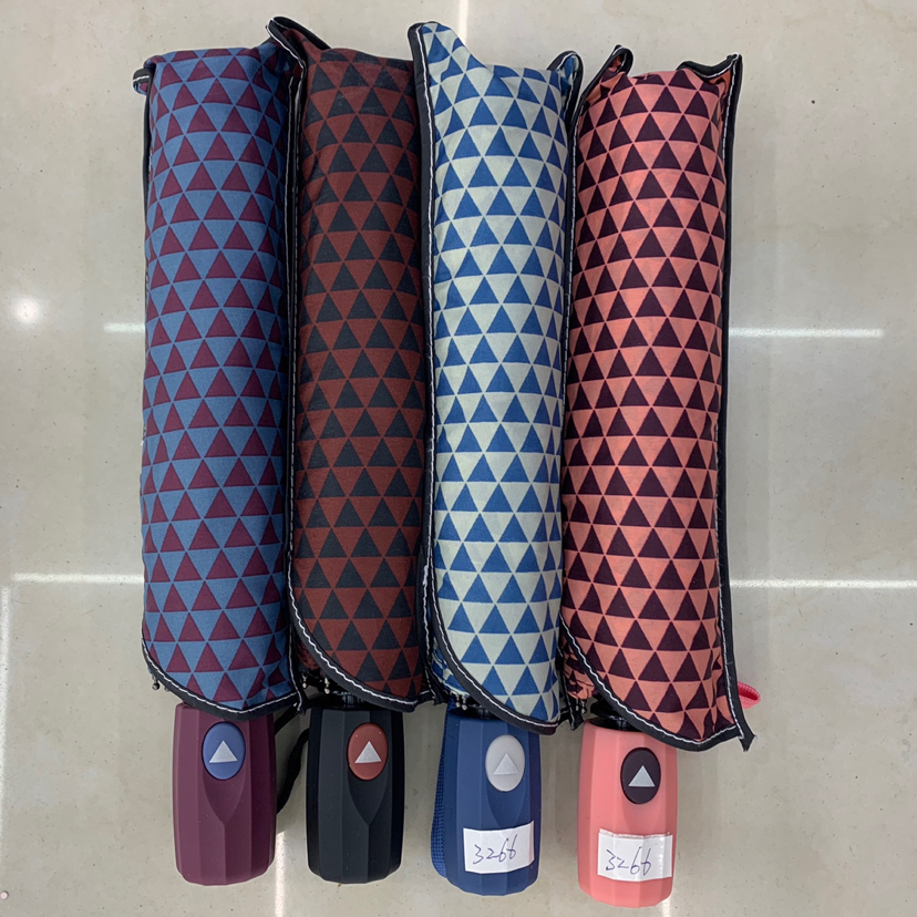 Tri-Fold Semi-automatic Thermal Transfer Printing Full Plate Printing Triangle Pattern Sunny Umbrella Lady Umbrella Folding Umbrella Tri-Fold Semi-automatic Thermal Transfer Printing Full Plate Printing Triangle Pattern Sunny Umbrella Lady Umbrella Folding Umbrella