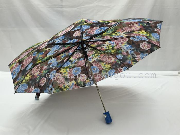 New Twelve Colors Mixed Dress Exotic Personality Three Fold Semi-automatic Umbrella New Twelve Colors Mixed Dress Exotic Personality Three Fold Semi-automatic Umbrella