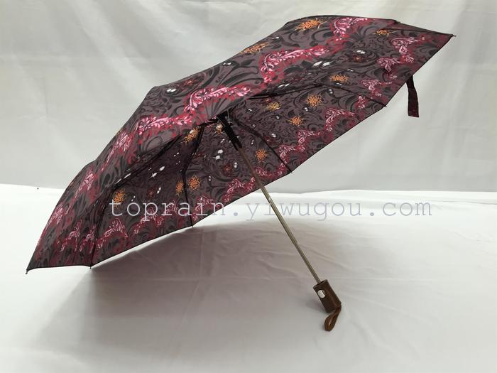 New Twelve Colors Mixed Dress Exotic Personality Three Fold Semi-automatic Umbrella New Twelve Colors Mixed Dress Exotic Personality Three Fold Semi-automatic Umbrella