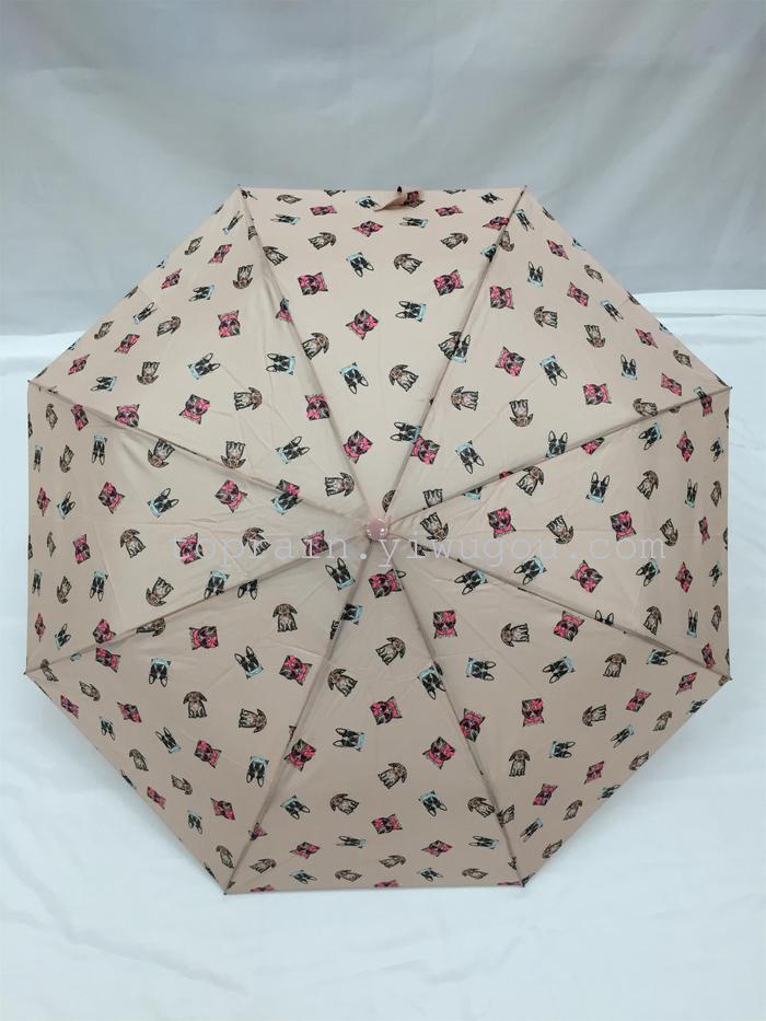 New Twelve Colors Mixed Dress Exotic Personality Three Fold Semi-automatic Umbrella New Twelve Colors Mixed Dress Exotic Personality Three Fold Semi-automatic Umbrella