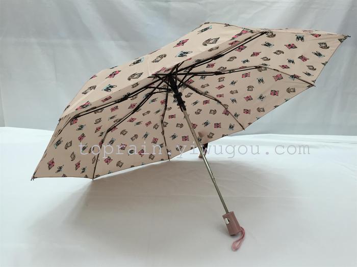 New Twelve Colors Mixed Dress Exotic Personality Three Fold Semi-automatic Umbrella New Twelve Colors Mixed Dress Exotic Personality Three Fold Semi-automatic Umbrella