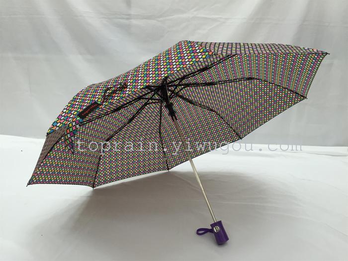 New Twelve Colors Mixed Dress Exotic Personality Three Fold Semi-automatic Umbrella New Twelve Colors Mixed Dress Exotic Personality Three Fold Semi-automatic Umbrella