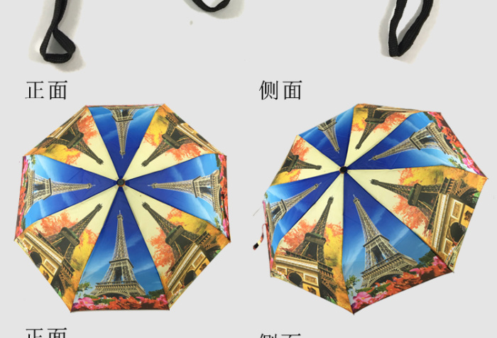 The tower opens with a fashion umbrella The tower opens with a fashion umbrella