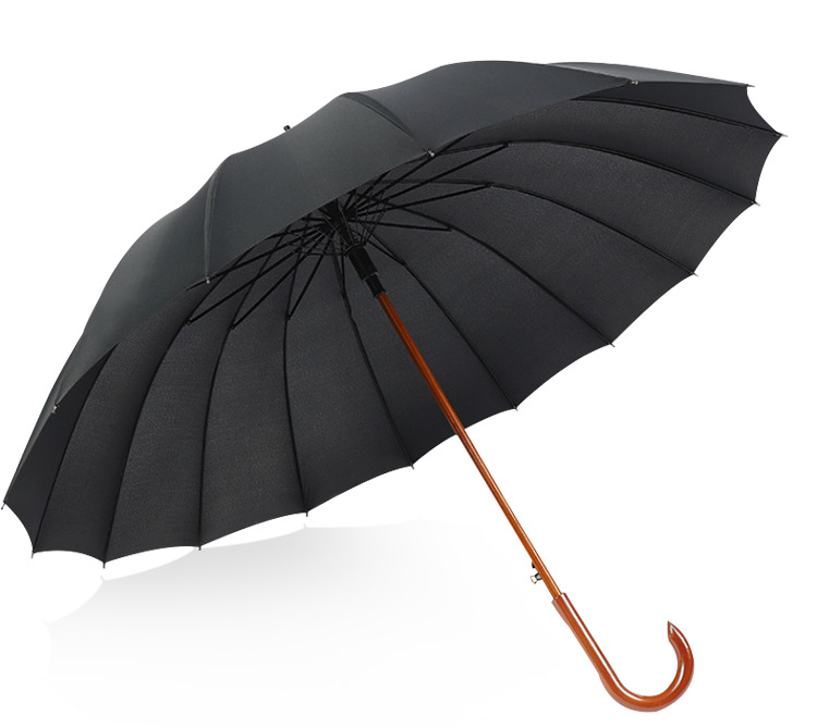 16-Bone Long Handle Umbrella Men's Business Gift Umbrella Automatic Straight Umbrella Curved Handle Golf Umbrella Custom Logo Wholesale 16-Bone Long Handle Umbrella Men's Business Gift Umbrella Automatic Straight Umbrella Curved Handle Golf Umbrella Custom Logo Wholesale
