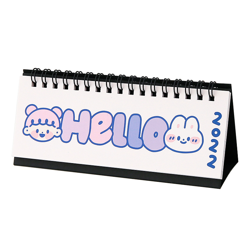 Tirado Cream Bear Rabbit Horizontal Desk Calendar Creative Notebook Clock-in Notes Calendar Decoration Small Calendar
