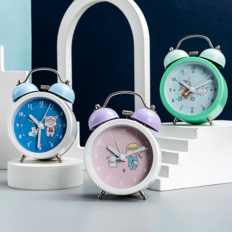 Cartoon Children&#039;s Large Volume Alarm Little Alarm Clock Primary and Secondary School Students Multi-Functional Antair Nightstand Creative Clock Ringing Bell