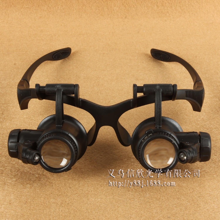 Glasses type eyes with LED lamp jewelry magnifier antique clock repair 4 sets of lenses 9892G Glasses type eyes with LED lamp jewelry magnifier antique clock repair 4 sets of lenses 9892G