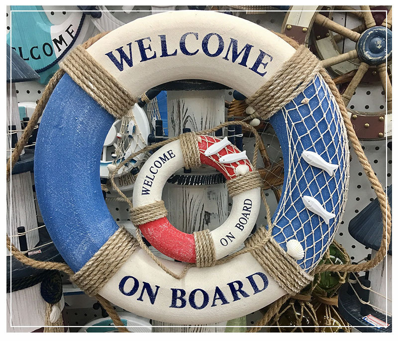 Mediterranean Decorative Life-Saving Swimming Ring Wall Hanging Window Bar Fishing Net with Clock Pendent Ornaments Wholesale Mediterranean Decorative Life-Saving Swimming Ring Wall Hanging Window Bar Fishing Net with Clock Pendent Ornaments Wholesale