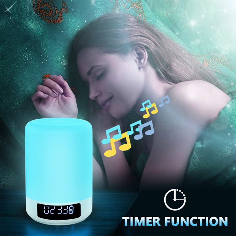 Amazon Hot Creative Wireless Bluetooth Speaker Colorful Music Alarm Clock Touch Pat Ambience Light Bedside Night Light Amazon Hot Creative Wireless Bluetooth Speaker Colorful Music Alarm Clock Touch Pat Ambience Light Bedside Night Light