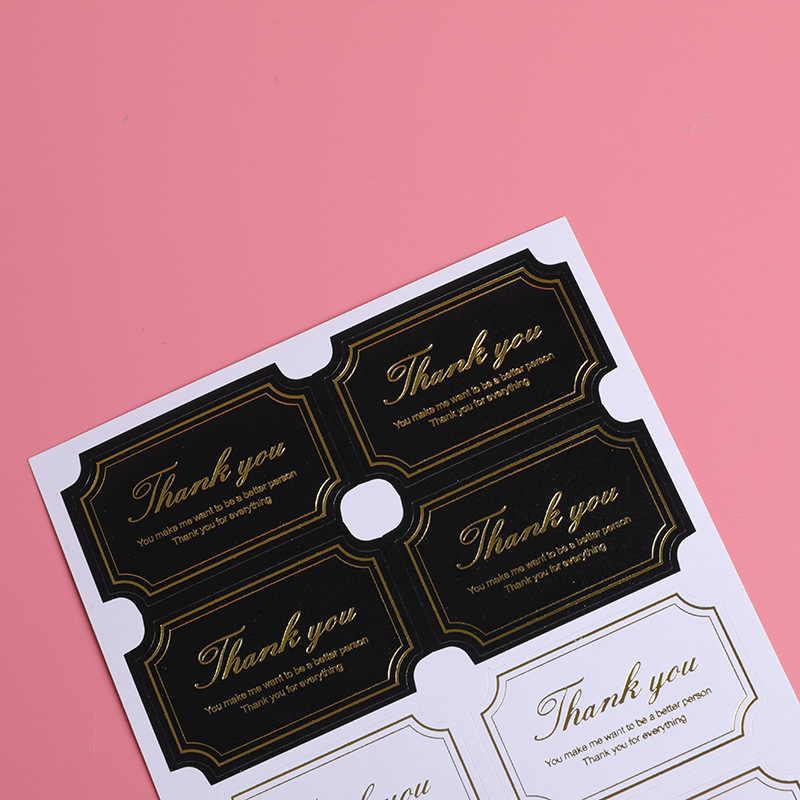 Square Thank You Adhesive Sticker Baking Box Decoration Sealed Sticker Spot 8 Pieces