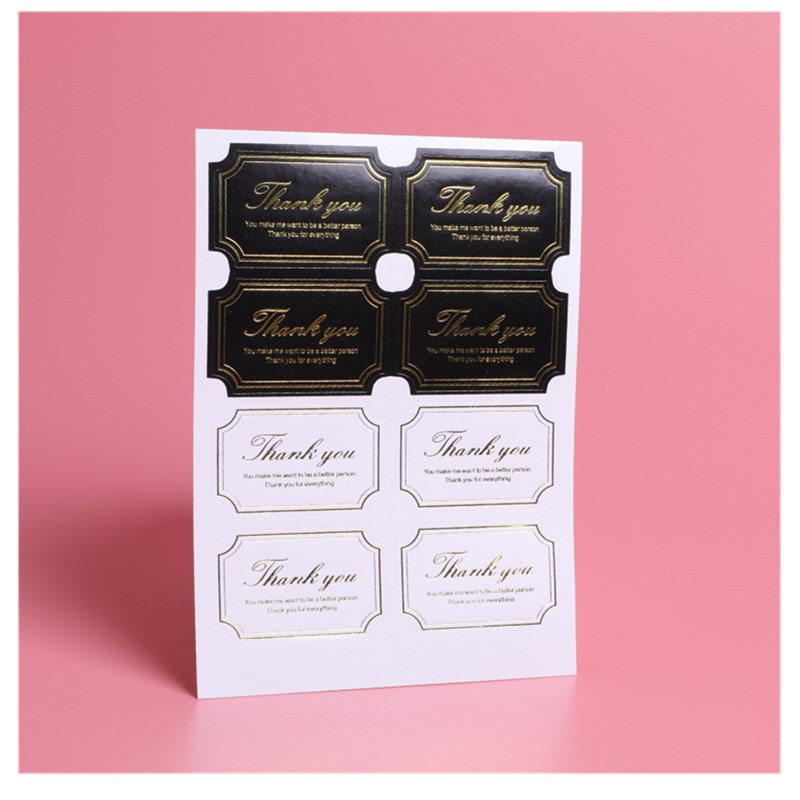 Square Thank You Adhesive Sticker Baking Box Decoration Sealed Sticker Spot 8 Pieces