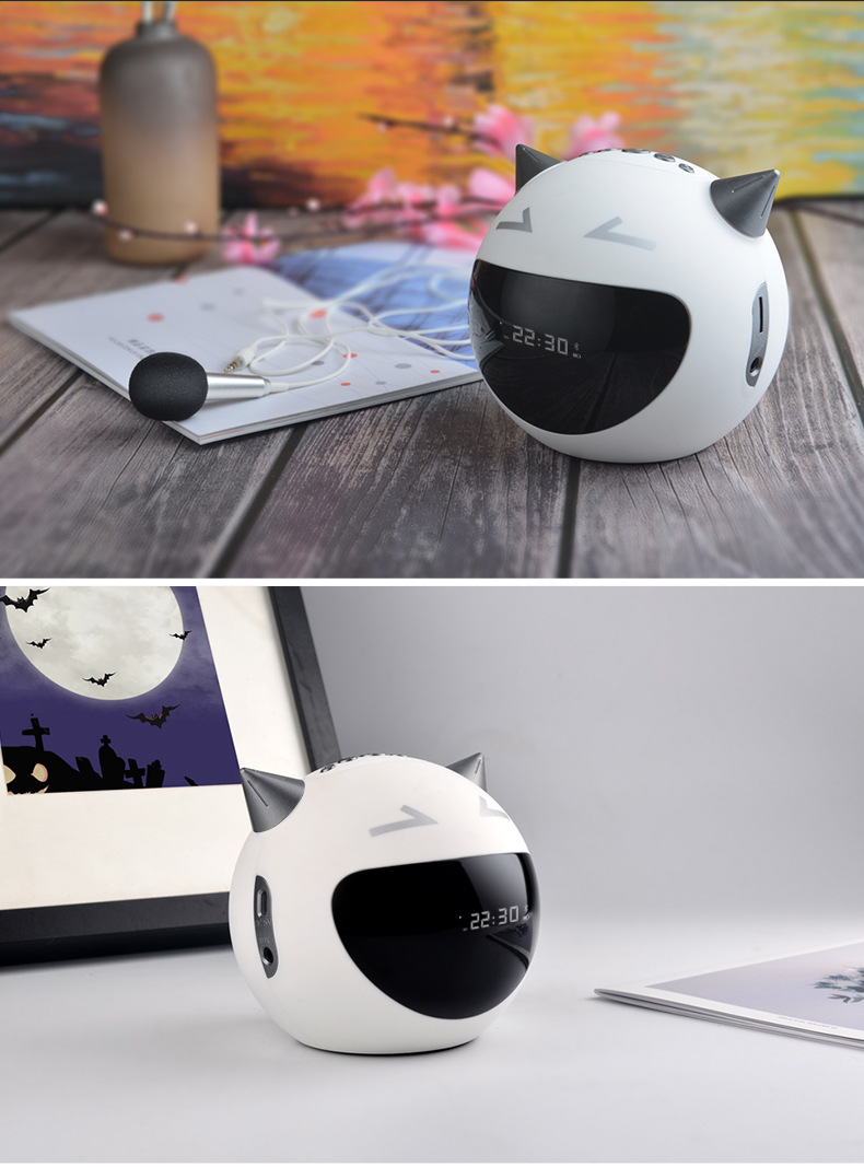 Alarm Clock Bluetooth Speaker Cartoon Couple Card Karaoke Microphone Hog Call Mini Speaker Sound Little Devil M8 Alarm Clock Bluetooth Speaker Cartoon Couple Card Karaoke Microphone Hog Call Mini Speaker Sound Little Devil M8