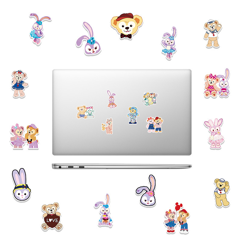 50 Duffy Bear and Star Delu Cartoon Graffiti Stickers Luggage Laptop Car Decoration Sticker