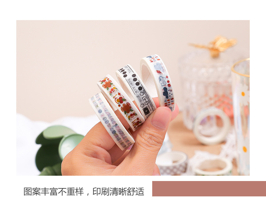 Yue Zhen Basic Decoration Series and Paper Adhesive Tape Color Plaid Dots Black and White Journal Decoration Sticker Yue Zhen Basic Decoration Series and Paper Adhesive Tape Color Plaid Dots Black and White Journal Decoration Sticker