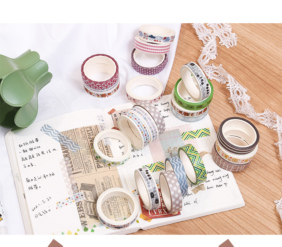 Yue Zhen Basic Decoration Series and Paper Adhesive Tape Color Plaid Dots Black and White Journal Decoration Sticker Yue Zhen Basic Decoration Series and Paper Adhesive Tape Color Plaid Dots Black and White Journal Decoration Sticker