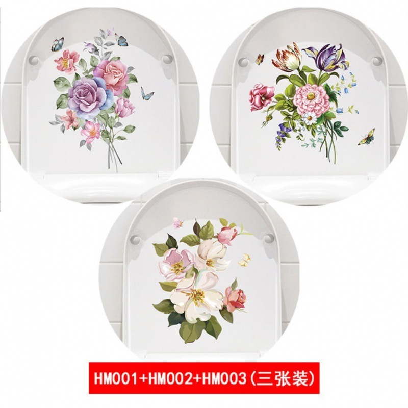Room Decoration Wall Sticker Toilet Bowl Bathroom Waterproof Self-Adhesive and Cute except Creative Flower Decoration Sticker Painting