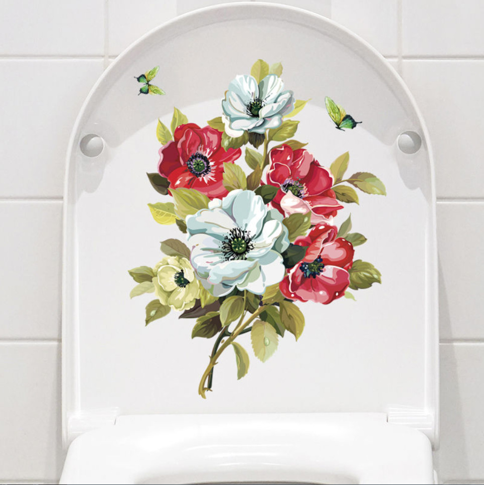 Room Decoration Wall Sticker Toilet Bowl Bathroom Waterproof Self-Adhesive and Cute except Creative Flower Decoration Sticker Painting Room Decoration Wall Sticker Toilet Bowl Bathroom Waterproof Self-Adhesive and Cute except Creative Flower Decoration Sticker Painting