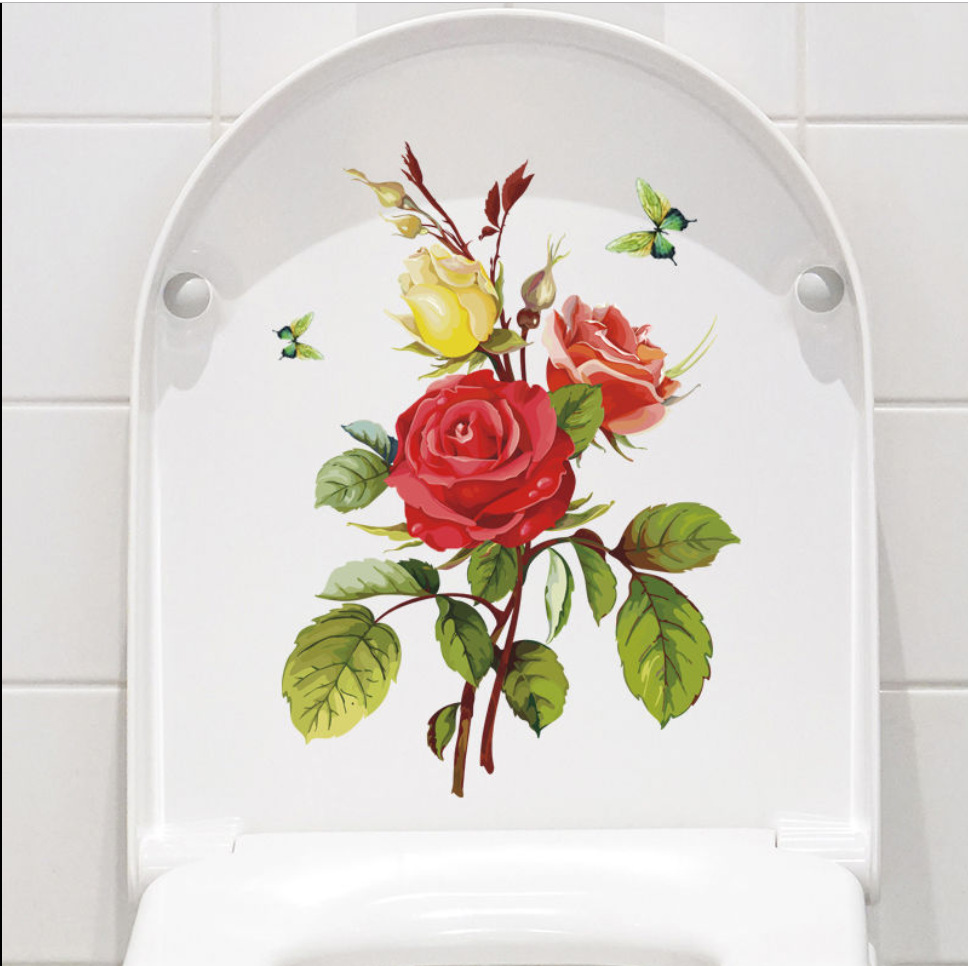 Room Decoration Wall Sticker Toilet Bowl Bathroom Waterproof Self-Adhesive and Cute except Creative Flower Decoration Sticker Painting Room Decoration Wall Sticker Toilet Bowl Bathroom Waterproof Self-Adhesive and Cute except Creative Flower Decoration Sticker Painting