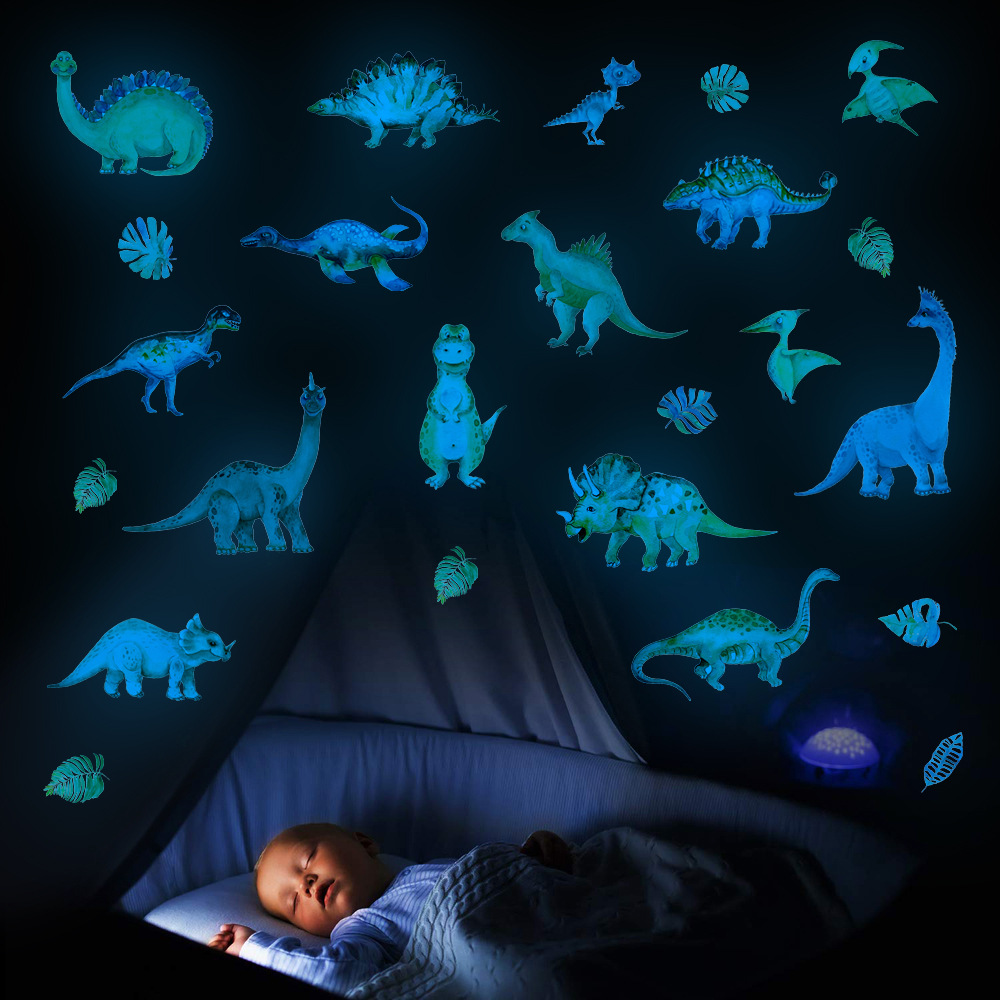 Foreign Trade Creative Luminous Dinosaur Wall Stickers Luminous Cartoon Animal Fluorescence Sticker European and American Children's Room Bedroom Decoration Stickers Foreign Trade Creative Luminous Dinosaur Wall Stickers Luminous Cartoon Animal Fluorescence Sticker European and American Children's Room Bedroom Decoration Stickers