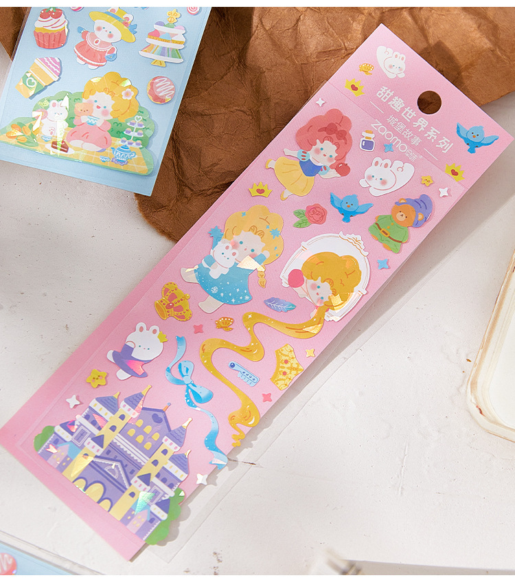 Flat Sticker Sweet World Series Cute Ins Collage Decoration Fresh Journal DIY 8 Flat Sticker Sweet World Series Cute Ins Collage Decoration Fresh Journal DIY 8