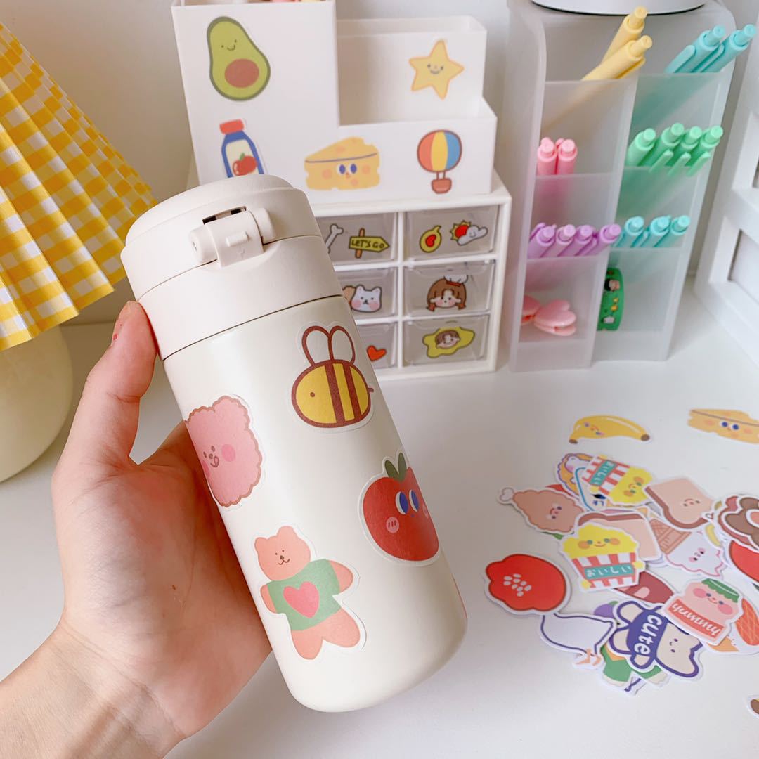 Korean Style Ins Cartoon Cute Soft Candy Bear Hand Ledger Sticker Creative Mobile Phone Decoration Material Stickers Transparent Decoration