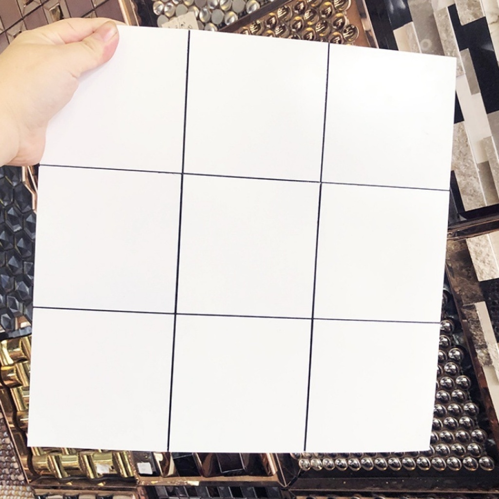 Jiugongge White Aluminum Plate Mosaic Self-Adhesive Adhesive Wall Sticker Bathroom Kitchen Rental Room Store Decoration Jiugongge White Aluminum Plate Mosaic Self-Adhesive Adhesive Wall Sticker Bathroom Kitchen Rental Room Store Decoration