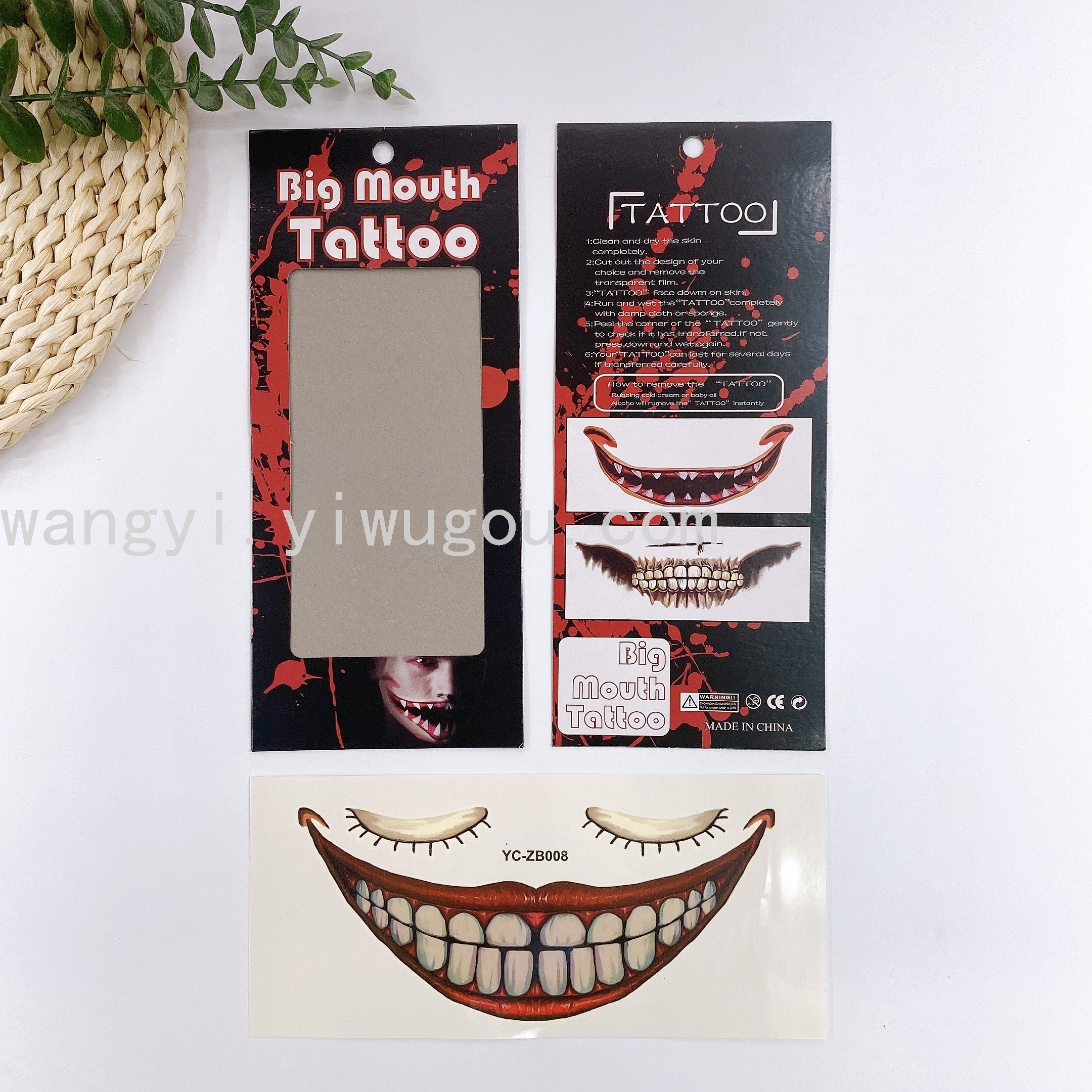 Factory Direct Sales Halloween Mouth Tattoo Sticker Lip DIY Decoration Big Mouth Tattoos Factory Direct Sales Halloween Mouth Tattoo Sticker Lip DIY Decoration Big Mouth Tattoos