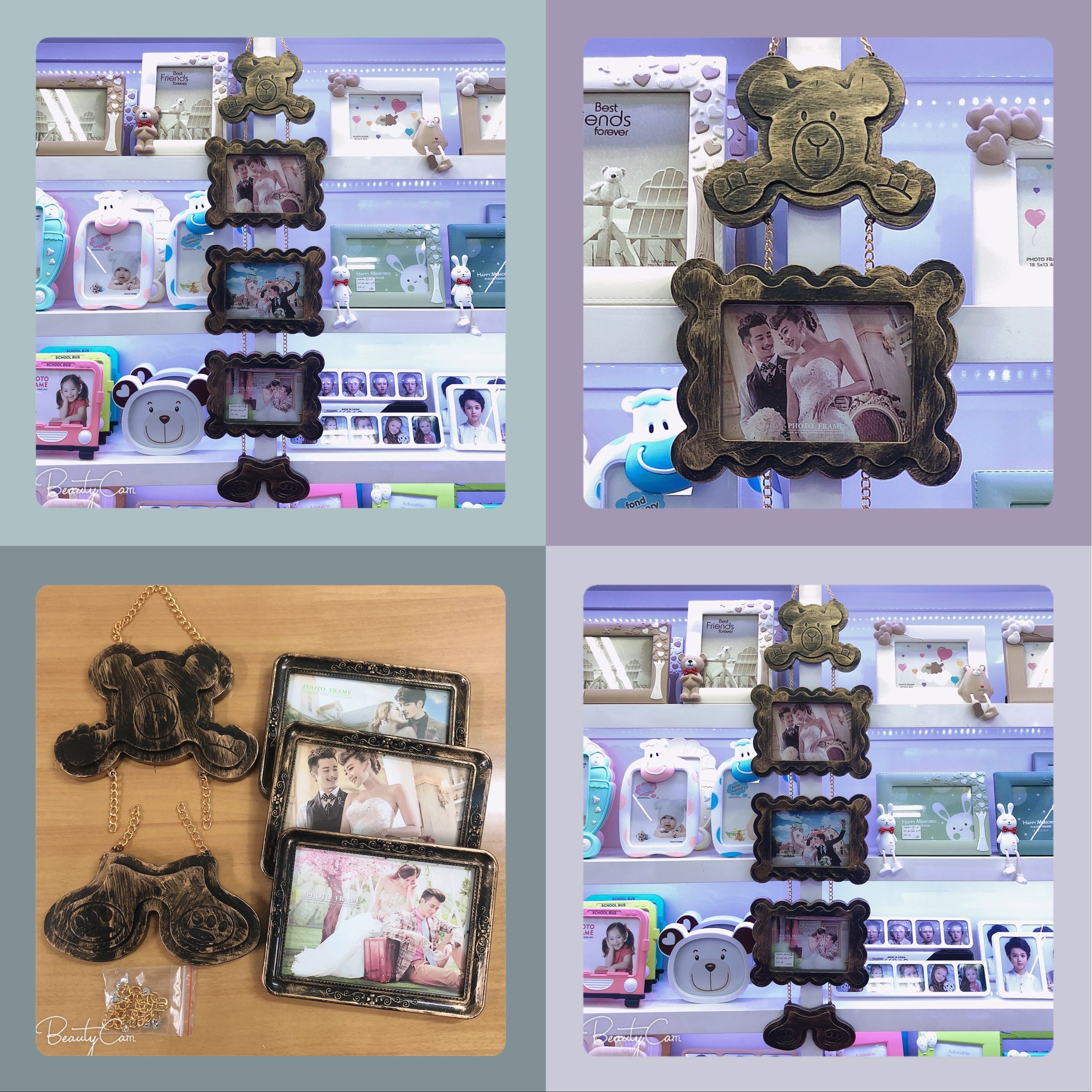 Haotao Photo Frame Ht9309 Flat Big Wave Three-Piece Photo Frame 7-Inch (Retro)