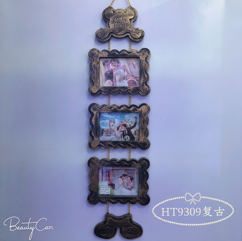 Haotao Photo Frame Ht9309 Flat Big Wave Three-Piece Photo Frame 7-Inch (Retro) Haotao Photo Frame Ht9309 Flat Big Wave Three-Piece Photo Frame 7-Inch (Retro)