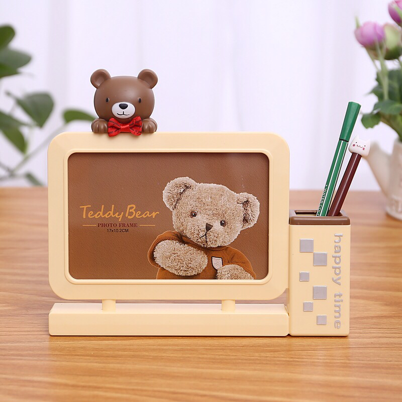 Children&#039;s Photo Frame Haotao Photo Frame HT-TF2306 Bear Pen Holder 6-Inch (2 Colors)