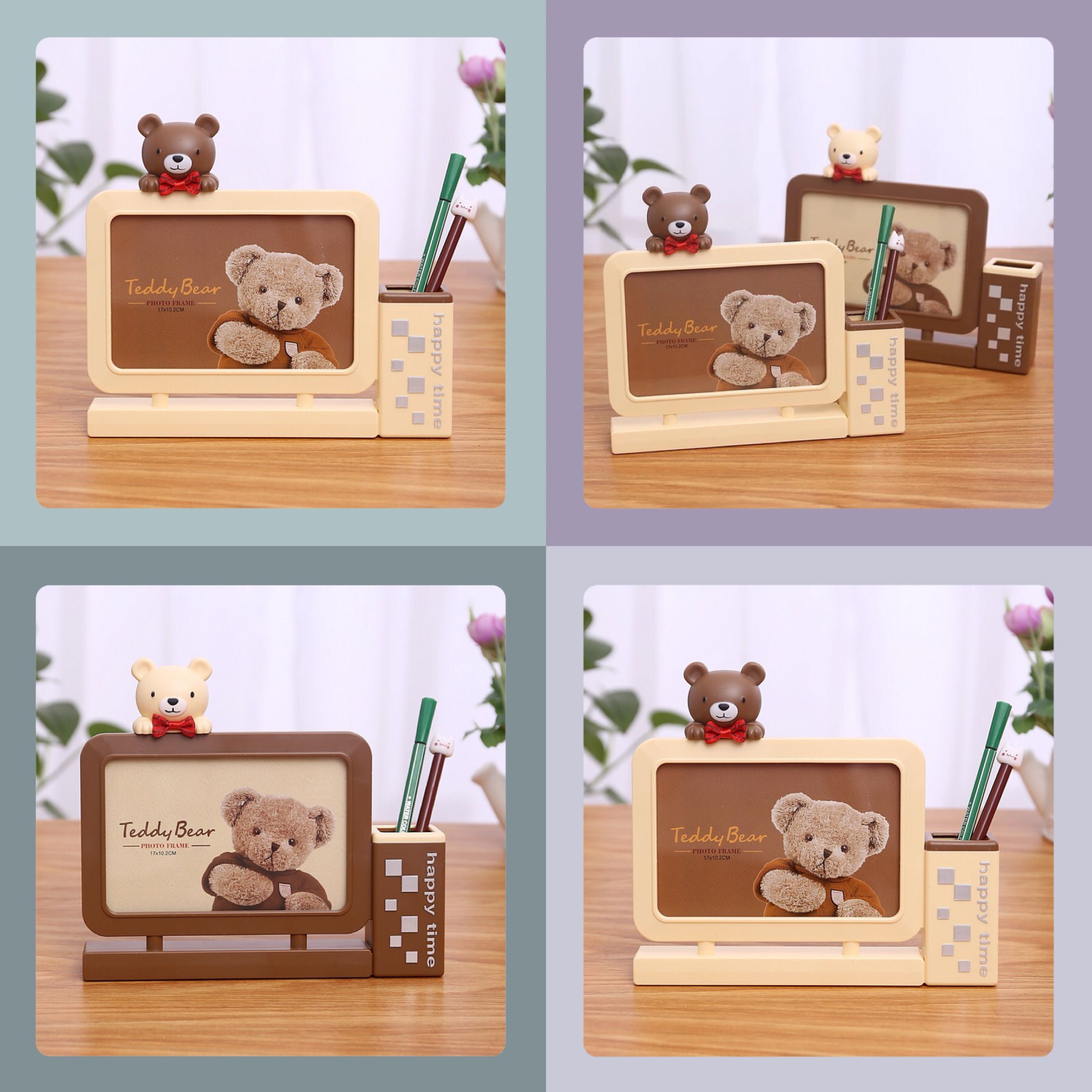 Children&#039;s Photo Frame Haotao Photo Frame HT-TF2306 Bear Pen Holder 6-Inch (2 Colors)