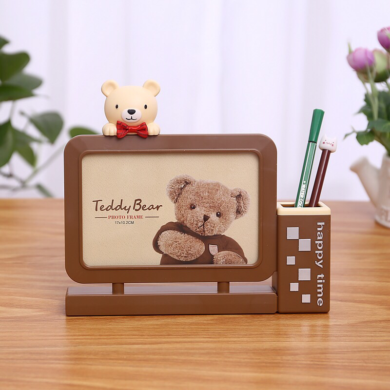 Children&#039;s Photo Frame Haotao Photo Frame HT-TF2306 Bear Pen Holder 6-Inch (2 Colors)